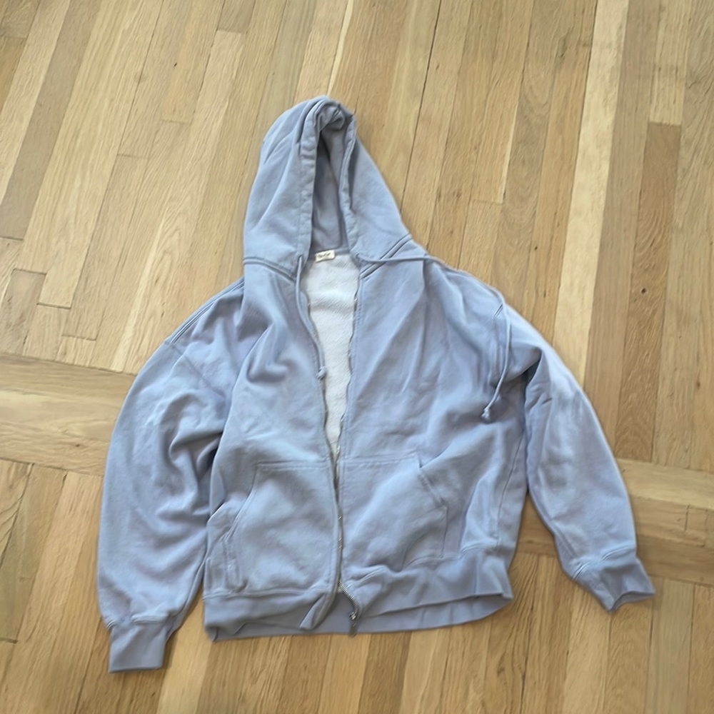Brandy Melville, one size, powder blue, zip up hoodie